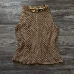 Carmen Marc Valvo Textured Tan Blouse
